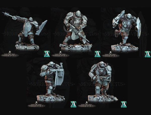 3D Printed Archvillain Games Deadmen Brigade - Morior Invictus Morior Iron Guard 28 32mm D&D - GreyForge Studios