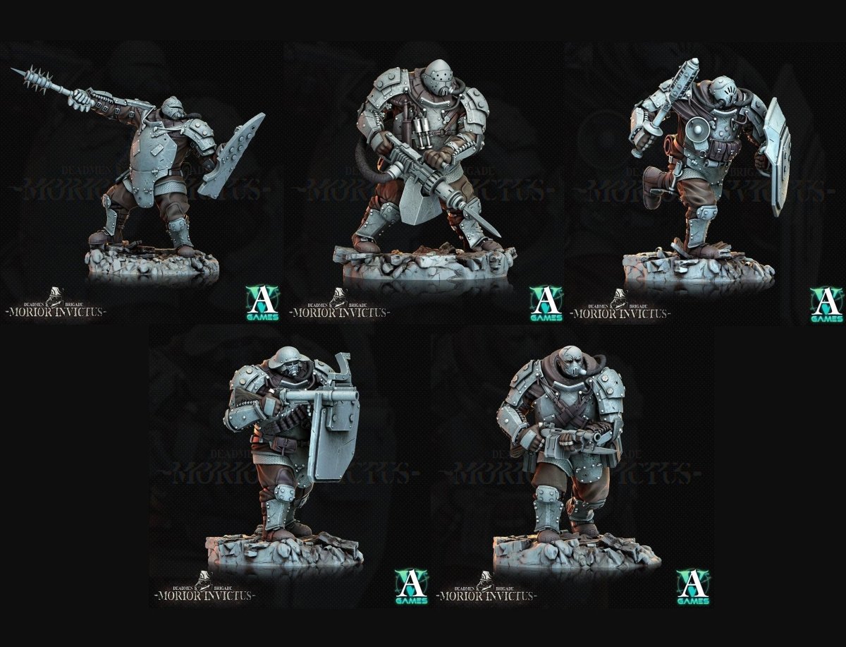 3D Printed Archvillain Games Deadmen Brigade - Morior Invictus Morior Iron Guard 28 32mm D&D - GreyForge Studios