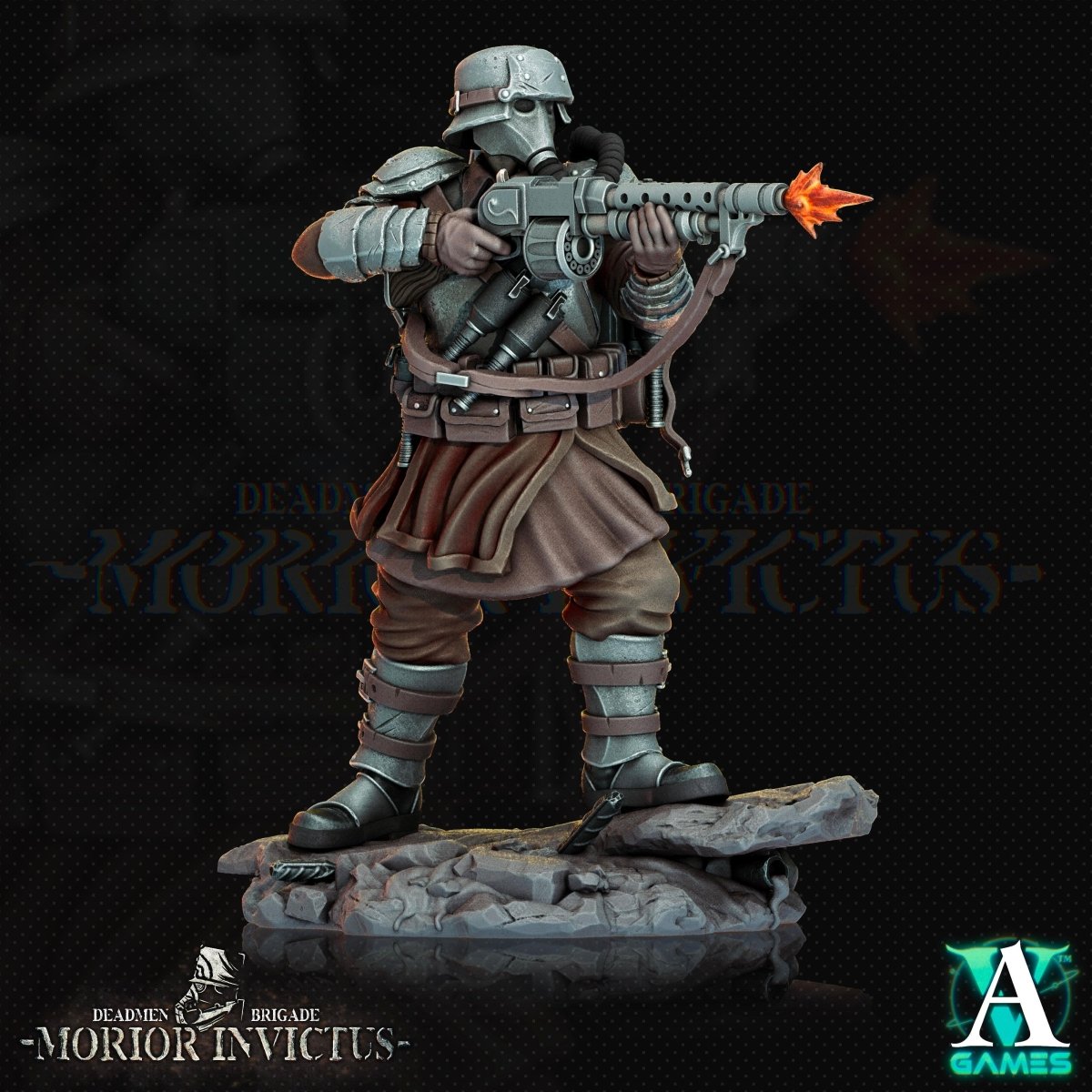 3D Printed Archvillain Games Deadmen Brigade - Morior Invictus Morior Shocktrooper 28 32mm D&D - GreyForge Studios