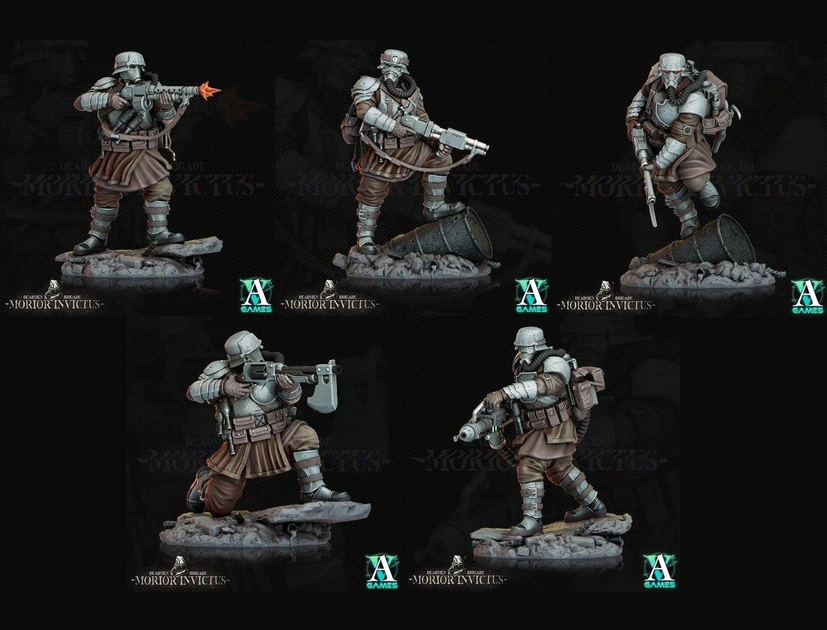 3D Printed Archvillain Games Deadmen Brigade - Morior Invictus Morior Shocktrooper 28 32mm D&D - GreyForge Studios