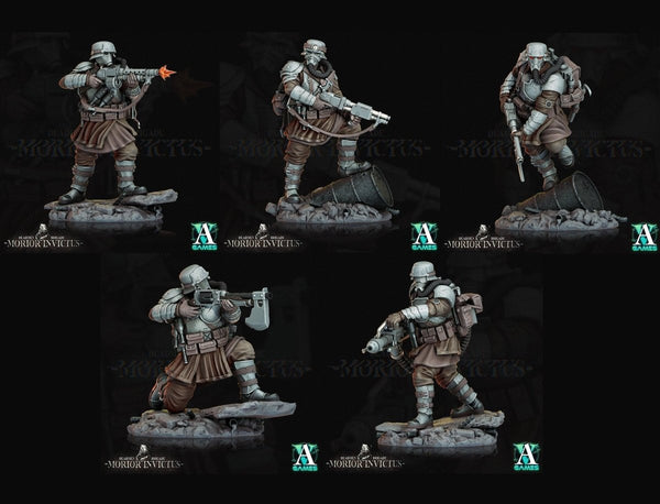 3D Printed Archvillain Games Deadmen Brigade - Morior Invictus Morior Shocktrooper 28 32mm D&D - GreyForge Studios