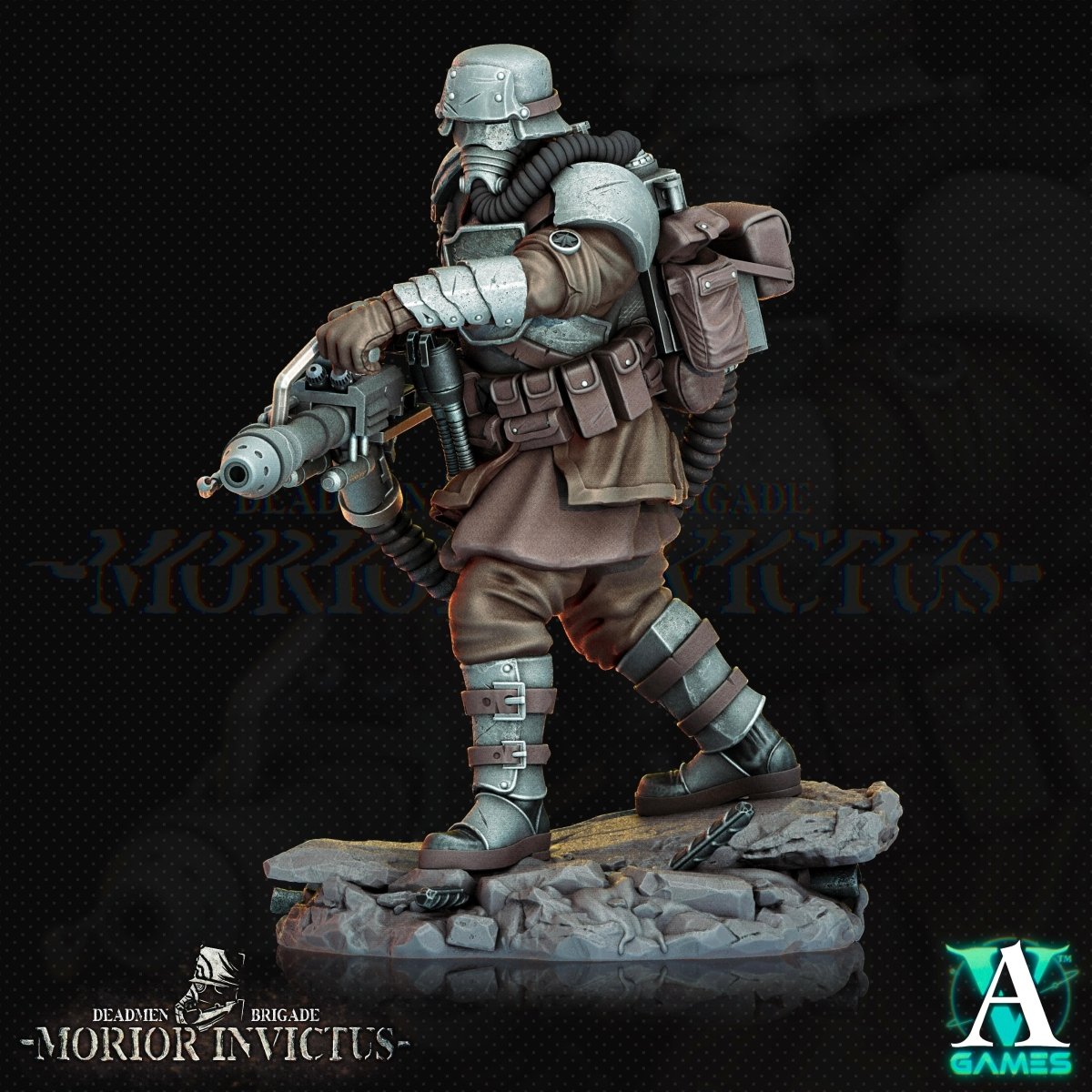 3D Printed Archvillain Games Deadmen Brigade - Morior Invictus Morior Shocktrooper 28 32mm D&D - GreyForge Studios