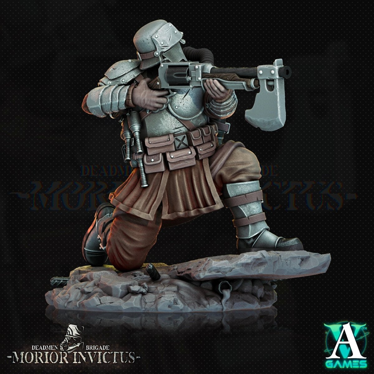 3D Printed Archvillain Games Deadmen Brigade - Morior Invictus Morior Shocktrooper 28 32mm D&D - GreyForge Studios