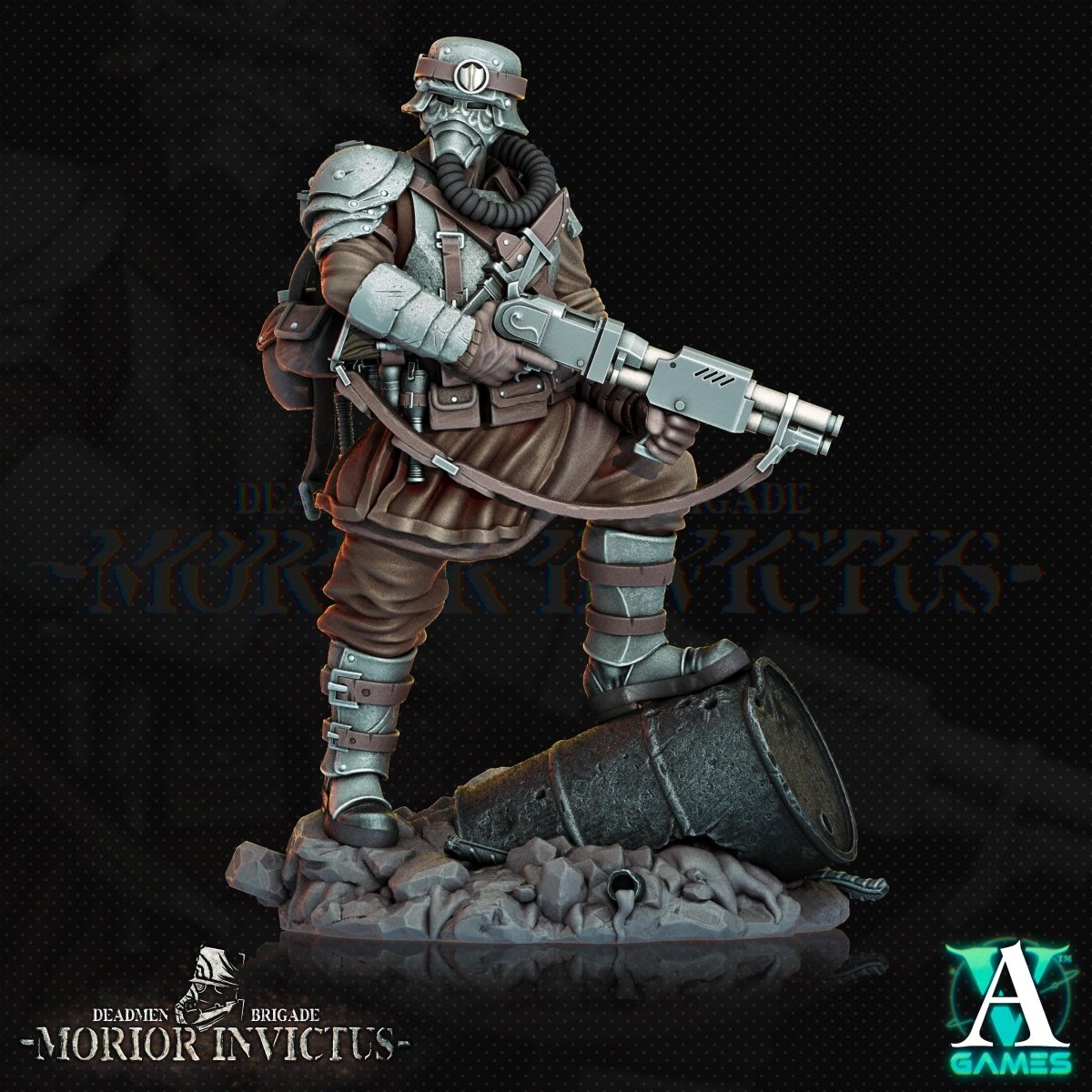 3D Printed Archvillain Games Deadmen Brigade - Morior Invictus Morior Shocktrooper 28 32mm D&D - GreyForge Studios