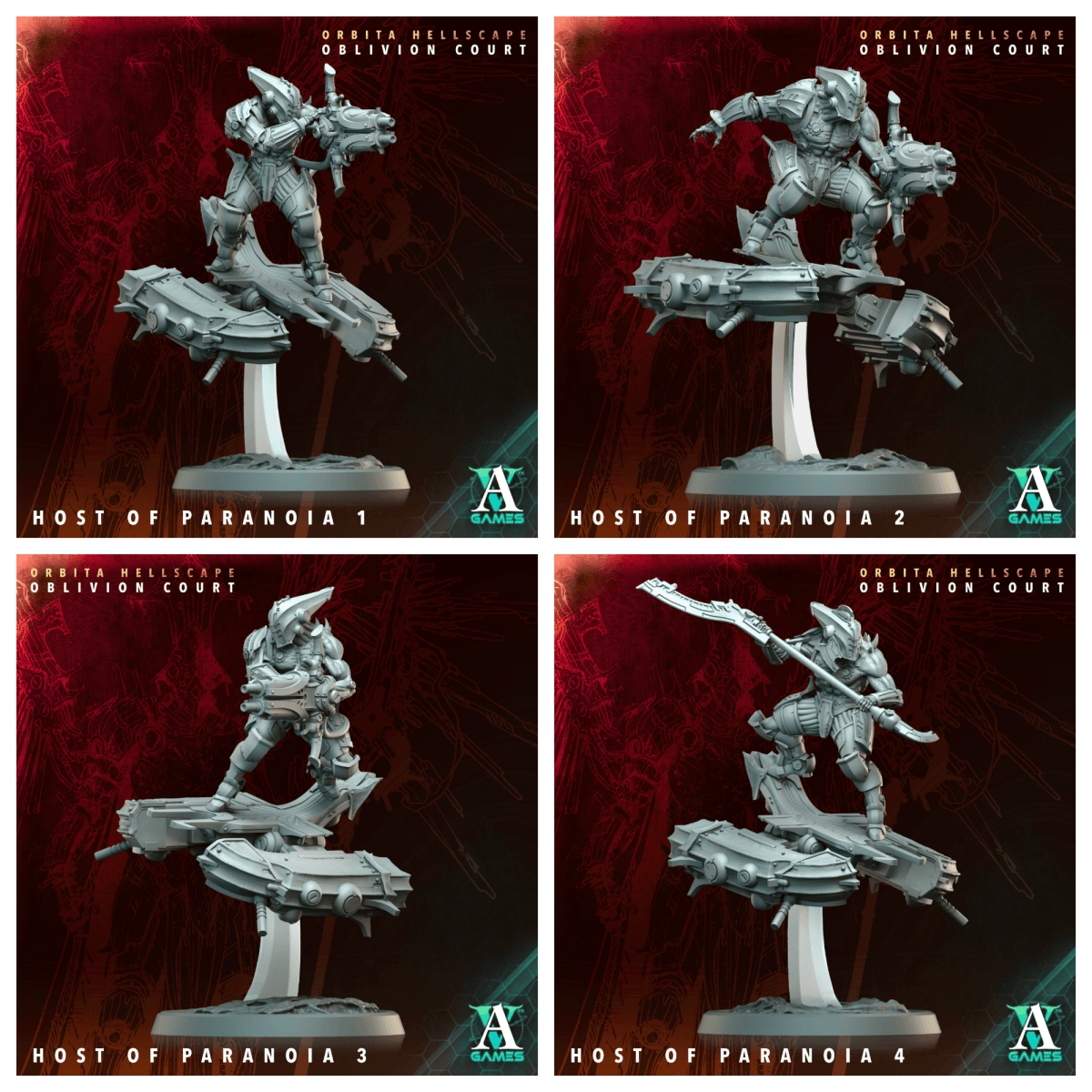 3D Printed Archvillain Games Host of Paranoia Orbita Hellscape Oblivion Court 28 32mm D&D - GreyForge Studios