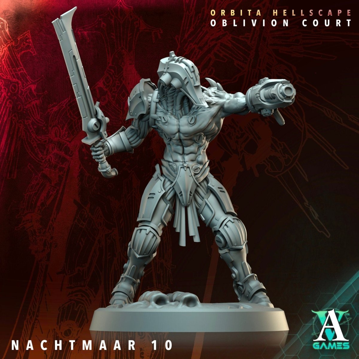3D Printed Archvillain Games Nachtmaar Orbita Hellscape Oblivion Court 28 32mm D&D - GreyForge Studios