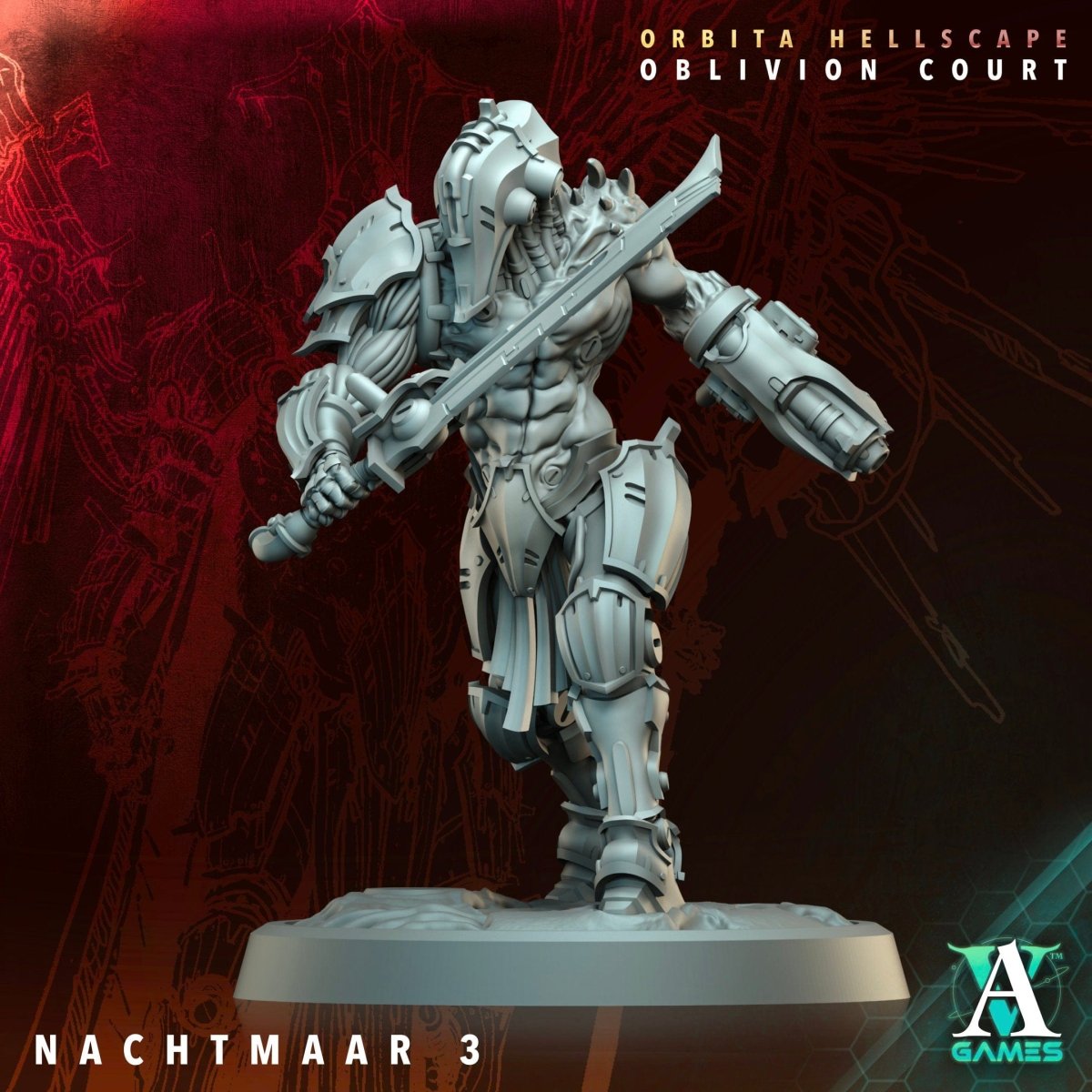 3D Printed Archvillain Games Nachtmaar Orbita Hellscape Oblivion Court 28 32mm D&D - GreyForge Studios