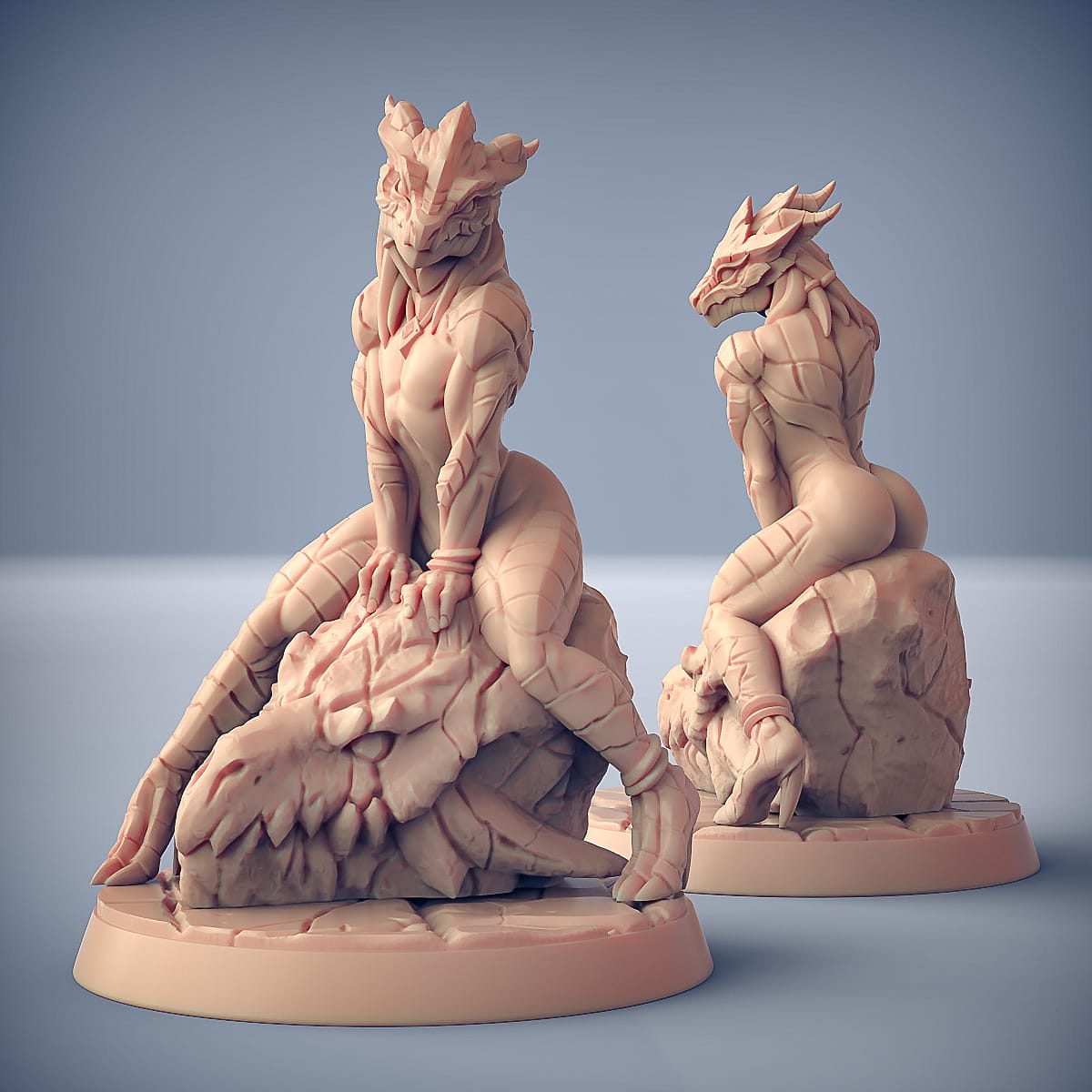 3D Printed Artisan Guild The Lusty Draconian Maid Dragonguard Pinup The Dragonguard 28mm 32mm - GreyForge Studios