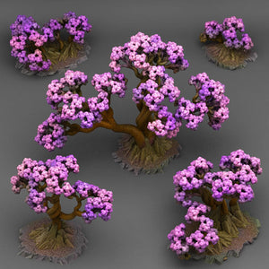 3D Printed Fantastic Plants and Rocks BONSAI CHERRY TREES 28mm - 32mm D&D Wargaming - GreyForge Studios
