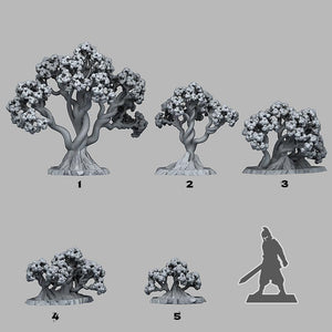 3D Printed Fantastic Plants and Rocks BONSAI CHERRY TREES 28mm - 32mm D&D Wargaming - GreyForge Studios
