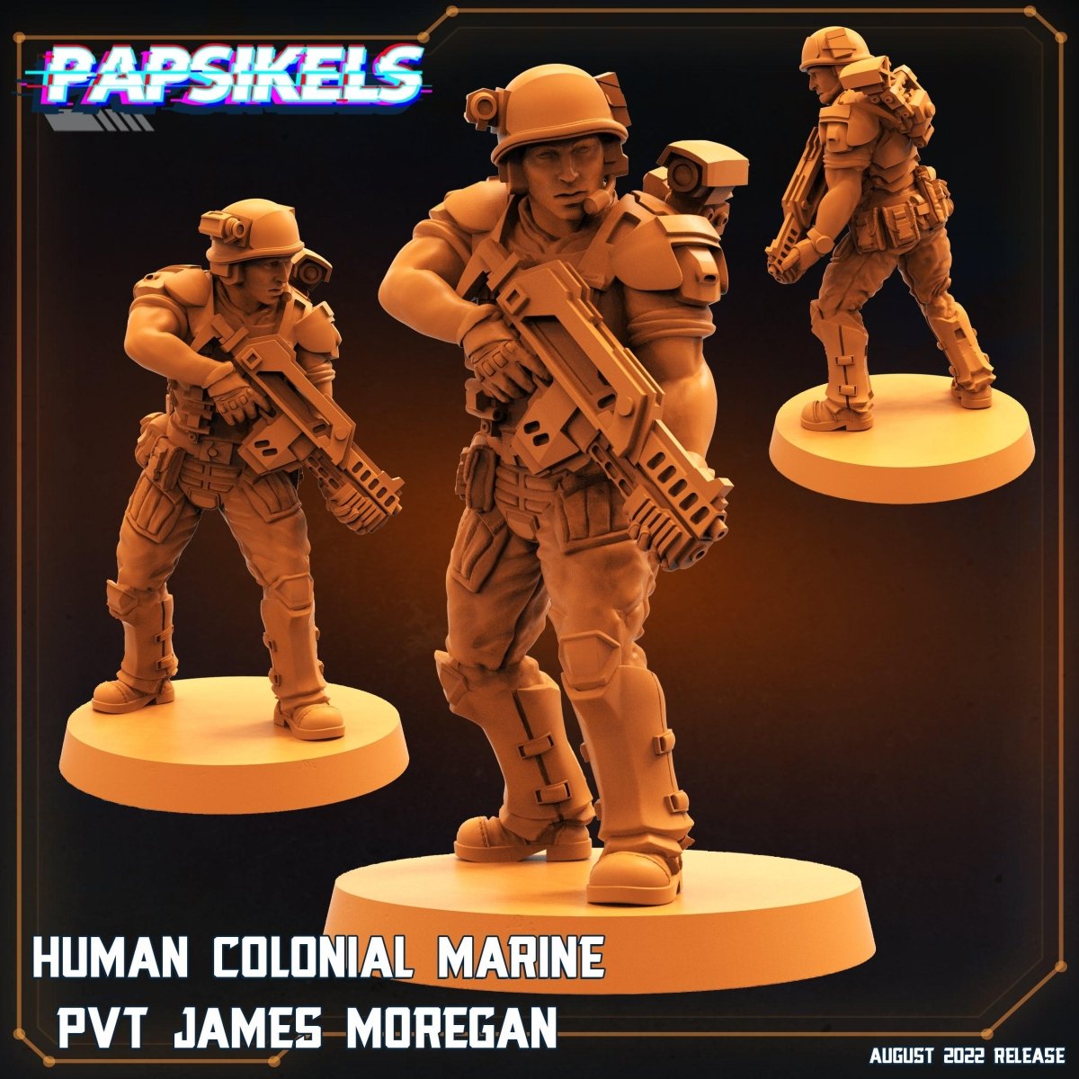 3D Printed Papsikels Cyberpunk Sci - Fi Human Colonial Marine Pfc Set - 28mm 32mm - GreyForge Studios