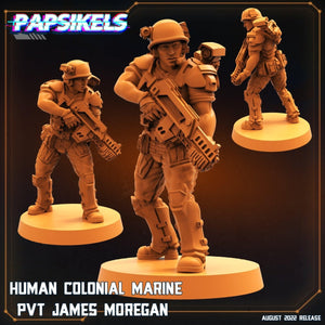 3D Printed Papsikels Cyberpunk Sci - Fi Human Colonial Marine Pfc Set - 28mm 32mm - GreyForge Studios