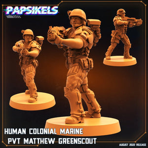 3D Printed Papsikels Cyberpunk Sci - Fi Human Colonial Marine Pfc Set - 28mm 32mm - GreyForge Studios